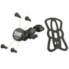 RAM Mount RAM Torque 3/8" - 5/8" Diameter Mini Rail Base with 1" Ball, Short Arm and X-Grip for Larger Phones [RAM-B-408-37-62-A-UN10]