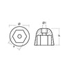 Tecnoseal Zinc Sidepower - Sleipner Propeller Nut Anode [01051]
