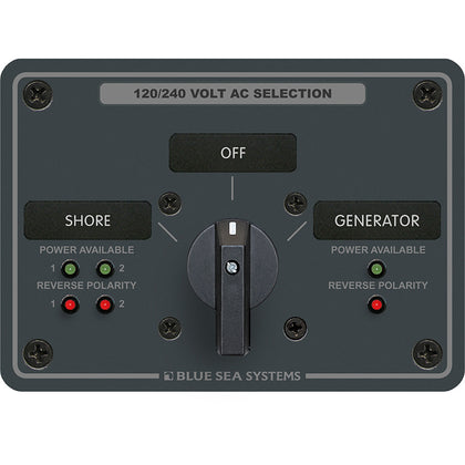Blue Sea 8386 AC Rotary Switch Panel 30 Ampere 2 Positon + OFF, 4 Pole [8386]