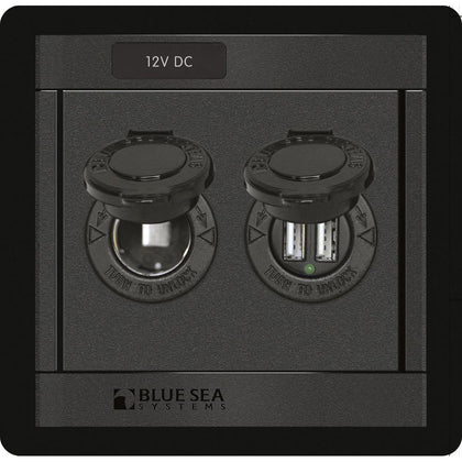 Blue Sea 1478 360 Panel - 12V DC Socket & Dual USB Charger [1478]
