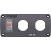 Blue Sea 4364 Water Resistant USB Accessory Panel - 15A Circuit Breaker, 2x Blank Apertures [4364]
